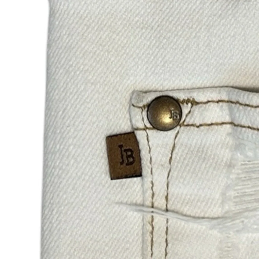 JUDY BLUE Curvy High Rise Ecru Denim Shorts sz L Distressed Raw Hem JB150163-C - Picture 7 of 10